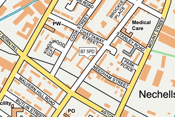 B7 5PD map - OS OpenMap – Local (Ordnance Survey)