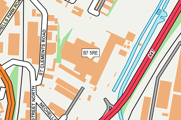 B7 5RE map - OS OpenMap – Local (Ordnance Survey)