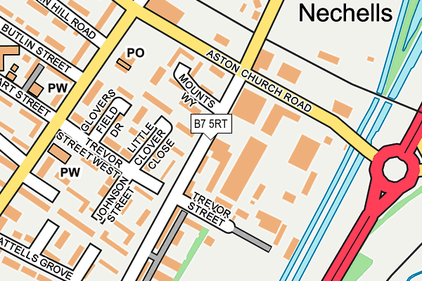 B7 5RT map - OS OpenMap – Local (Ordnance Survey)