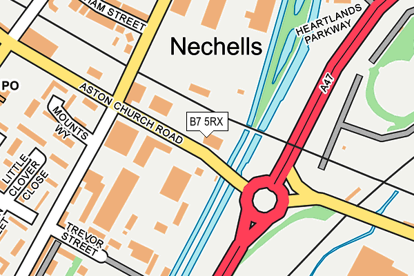 B7 5RX map - OS OpenMap – Local (Ordnance Survey)