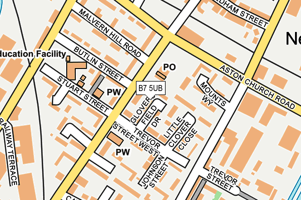 B7 5UB map - OS OpenMap – Local (Ordnance Survey)