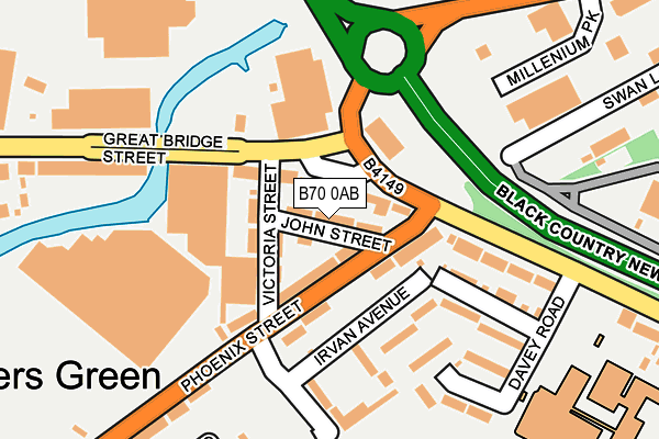 B70 0AB map - OS OpenMap – Local (Ordnance Survey)
