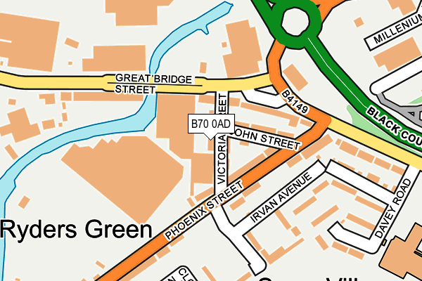 B70 0AD map - OS OpenMap – Local (Ordnance Survey)