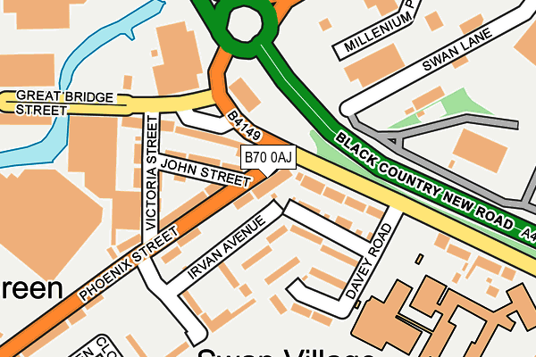 B70 0AJ map - OS OpenMap – Local (Ordnance Survey)