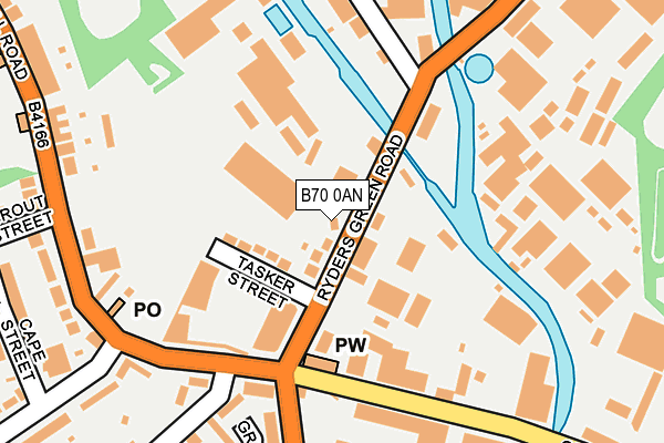 B70 0AN map - OS OpenMap – Local (Ordnance Survey)