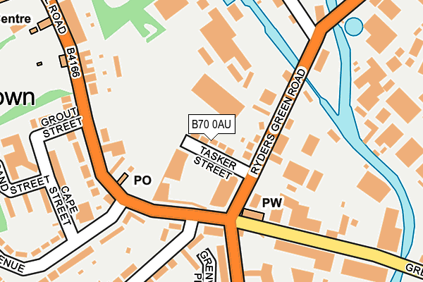 B70 0AU map - OS OpenMap – Local (Ordnance Survey)