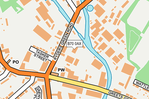B70 0AX map - OS OpenMap – Local (Ordnance Survey)
