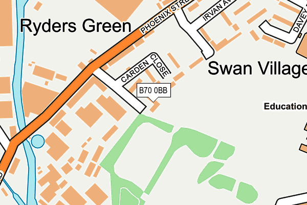 B70 0BB map - OS OpenMap – Local (Ordnance Survey)