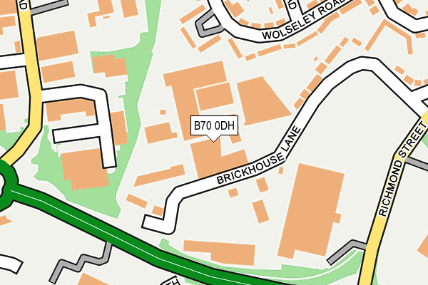 B70 0DH map - OS OpenMap – Local (Ordnance Survey)