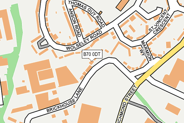 B70 0DT map - OS OpenMap – Local (Ordnance Survey)