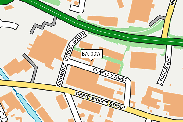 B70 0DW map - OS OpenMap – Local (Ordnance Survey)