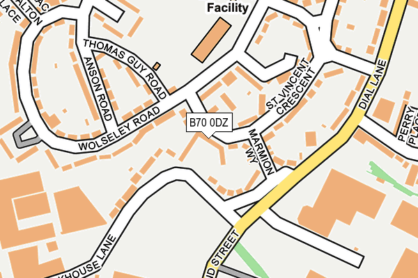 B70 0DZ map - OS OpenMap – Local (Ordnance Survey)