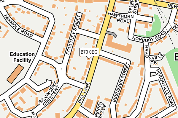 B70 0EG map - OS OpenMap – Local (Ordnance Survey)
