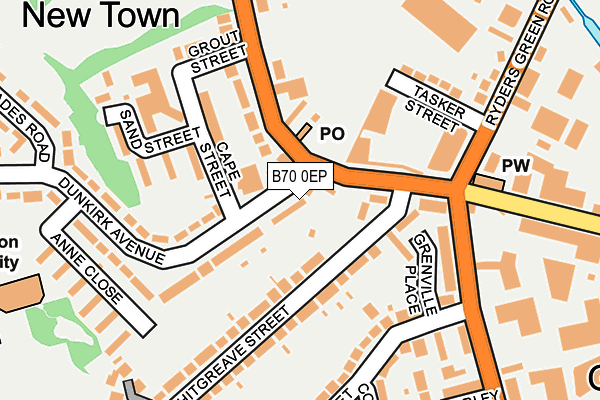 B70 0EP map - OS OpenMap – Local (Ordnance Survey)
