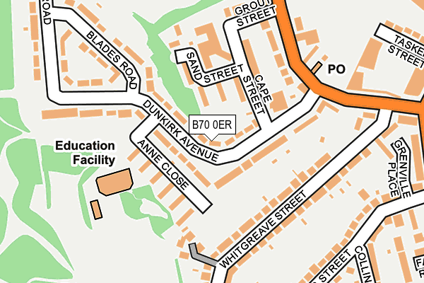 B70 0ER map - OS OpenMap – Local (Ordnance Survey)
