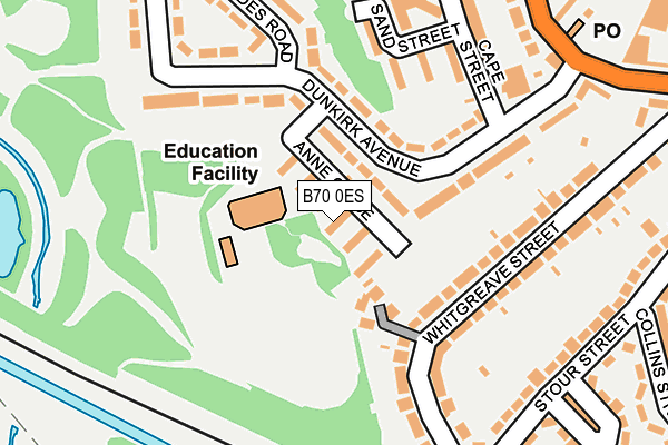 B70 0ES map - OS OpenMap – Local (Ordnance Survey)