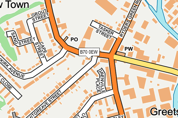 B70 0EW map - OS OpenMap – Local (Ordnance Survey)