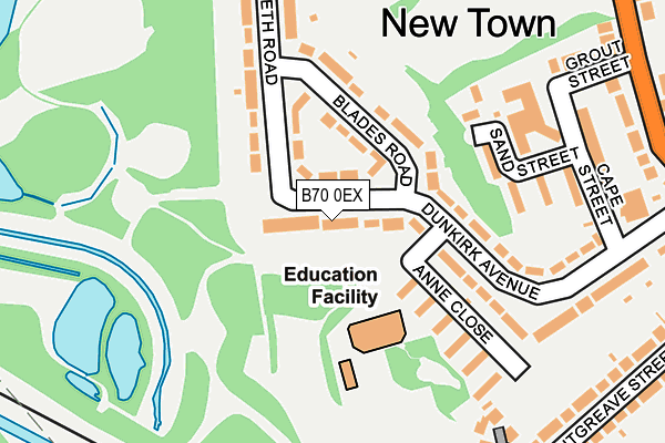 B70 0EX map - OS OpenMap – Local (Ordnance Survey)