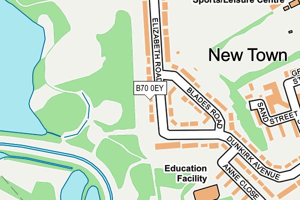 B70 0EY map - OS OpenMap – Local (Ordnance Survey)