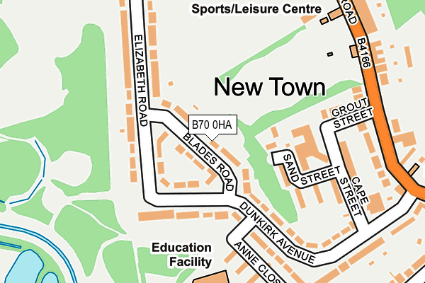 B70 0HA map - OS OpenMap – Local (Ordnance Survey)