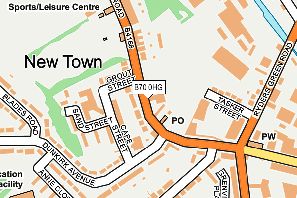 B70 0HG map - OS OpenMap – Local (Ordnance Survey)