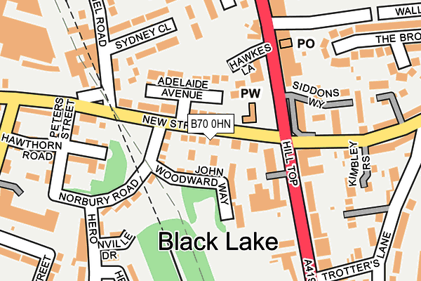 B70 0HN map - OS OpenMap – Local (Ordnance Survey)