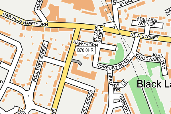 B70 0HR map - OS OpenMap – Local (Ordnance Survey)