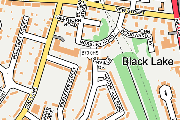 B70 0HS map - OS OpenMap – Local (Ordnance Survey)