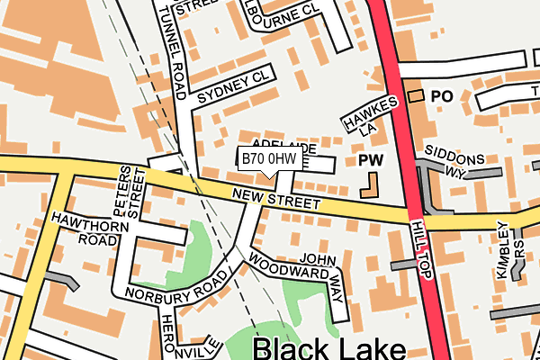 B70 0HW map - OS OpenMap – Local (Ordnance Survey)