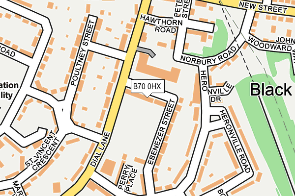 B70 0HX map - OS OpenMap – Local (Ordnance Survey)