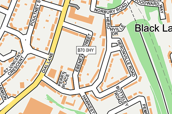 B70 0HY map - OS OpenMap – Local (Ordnance Survey)