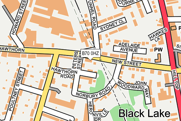 B70 0HZ map - OS OpenMap – Local (Ordnance Survey)