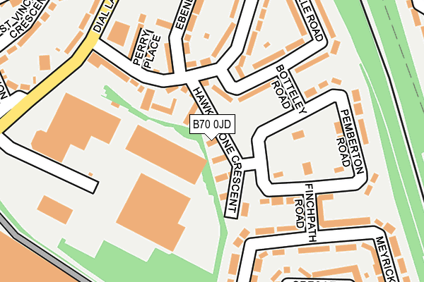 B70 0JD map - OS OpenMap – Local (Ordnance Survey)