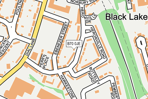 B70 0JE map - OS OpenMap – Local (Ordnance Survey)