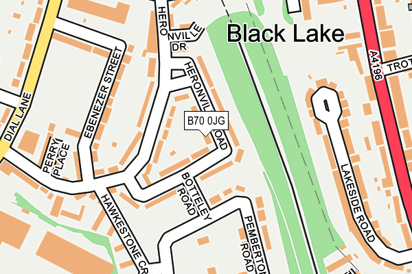 B70 0JG map - OS OpenMap – Local (Ordnance Survey)