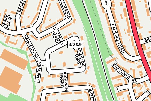 B70 0JH map - OS OpenMap – Local (Ordnance Survey)