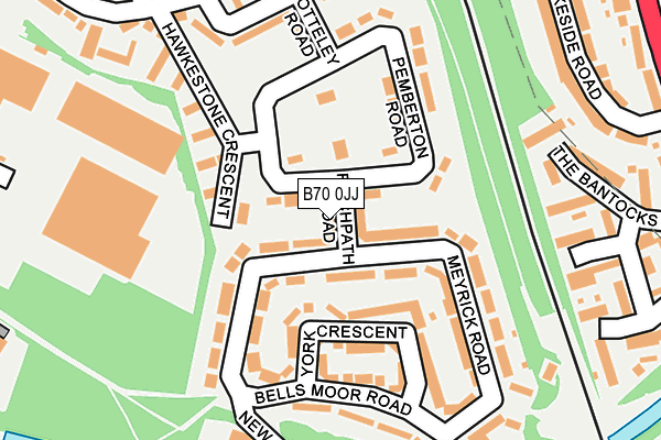 B70 0JJ map - OS OpenMap – Local (Ordnance Survey)