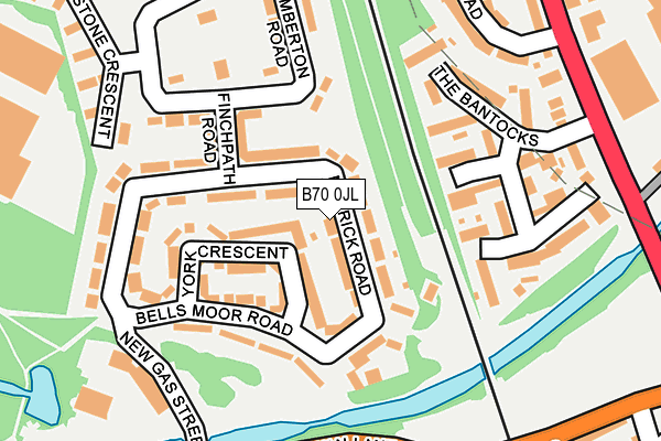 B70 0JL map - OS OpenMap – Local (Ordnance Survey)