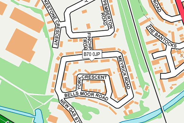 B70 0JP map - OS OpenMap – Local (Ordnance Survey)