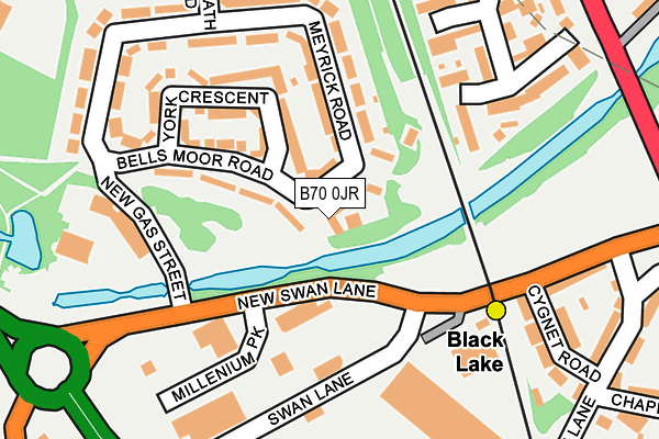 B70 0JR map - OS OpenMap – Local (Ordnance Survey)