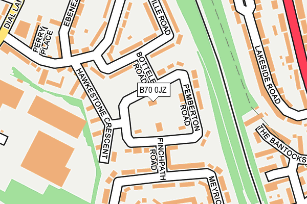 B70 0JZ map - OS OpenMap – Local (Ordnance Survey)