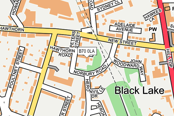B70 0LA map - OS OpenMap – Local (Ordnance Survey)