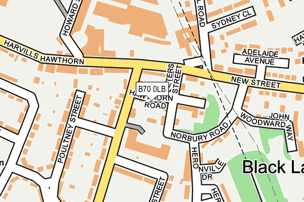 B70 0LB map - OS OpenMap – Local (Ordnance Survey)