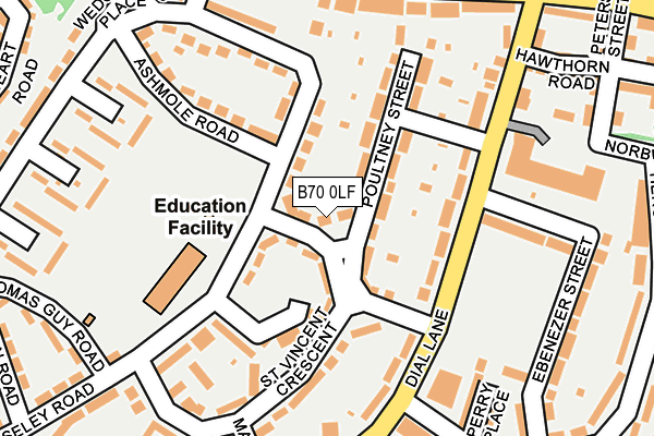 B70 0LF map - OS OpenMap – Local (Ordnance Survey)
