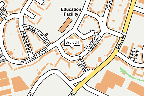 B70 0LH map - OS OpenMap – Local (Ordnance Survey)