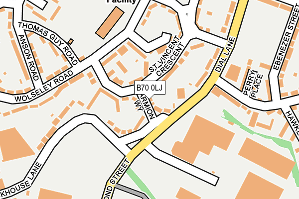 B70 0LJ map - OS OpenMap – Local (Ordnance Survey)