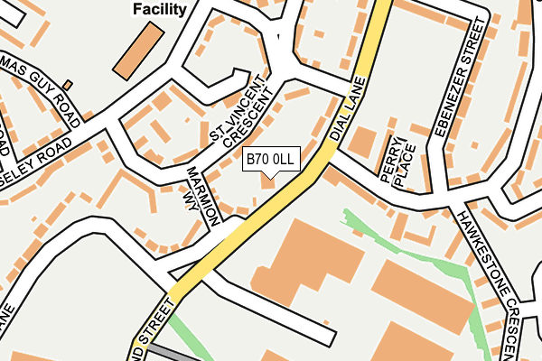 B70 0LL map - OS OpenMap – Local (Ordnance Survey)