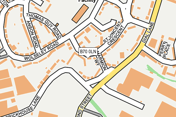 B70 0LN map - OS OpenMap – Local (Ordnance Survey)