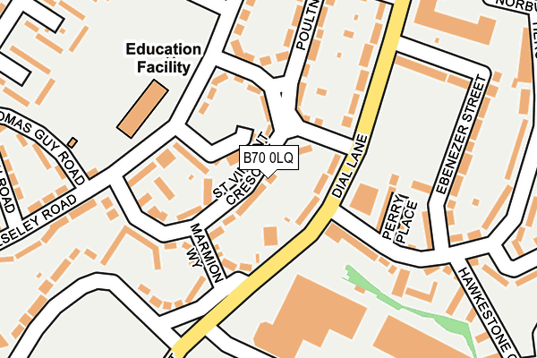 B70 0LQ map - OS OpenMap – Local (Ordnance Survey)