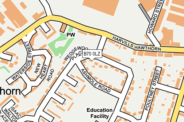 B70 0LZ map - OS OpenMap – Local (Ordnance Survey)